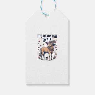 Etiqueta Para Presente Chapéu Floral Cavalo Derby Day Y'all