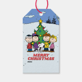 Etiqueta Para Presente Charlie Brown e Amigos Natal