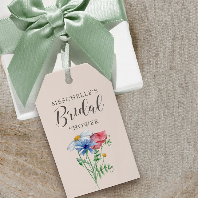 Etiqueta Para Presente Charme Rustic Floral Chá de panela (Bridal Shower favor tag from my Wildflower Charm collection)