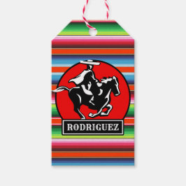 Etiqueta Para Presente Charro Horse, nome personalizado, sérvia mexicana 