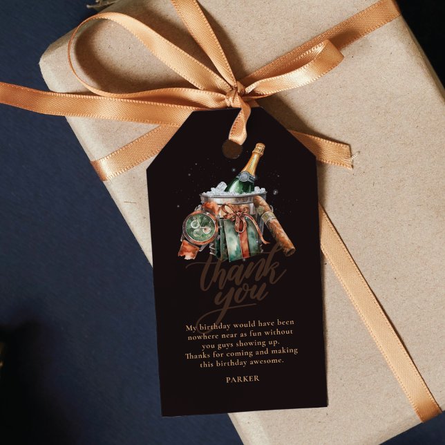 Etiqueta Para Presente Charuto e Whisky Masculinos Personalizados (Criador carregado)