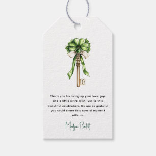 Etiqueta Para Presente Chave de Ouro Trevo Personalizado Casamento Dia de