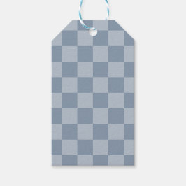 Etiqueta Para Presente Checkerboard azul empoeirado