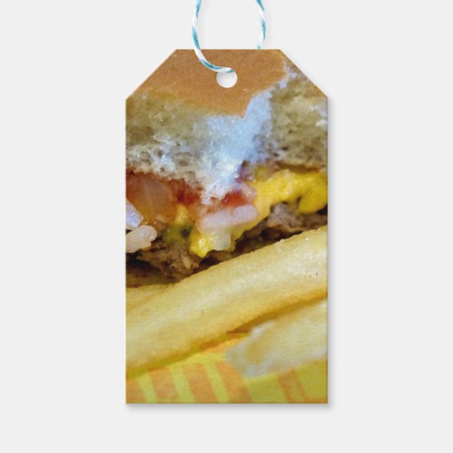 Etiqueta Para Presente Cheeseburger e Fries (Frente)