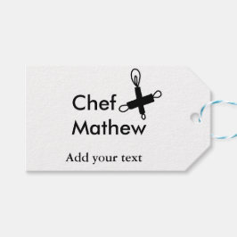 Etiqueta Para Presente Chef cozinheiro adiciona nome SMS homens padaria d