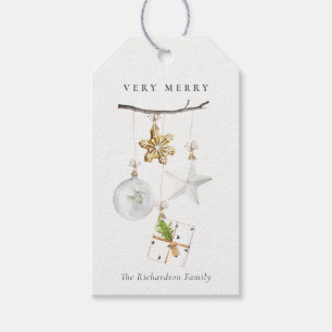 ETIQUETA PARA PRESENTE CHEIROS DE ENFEITES DE NATAL DE TINTA DE ROSA PINC