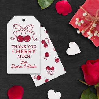 Etiqueta Para Presente Cherries With Bow Thank You Cherry Much Wedding