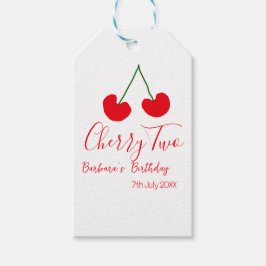 Etiqueta Para Presente Cherry two 2nd birthday red cherry kids simple