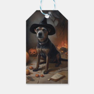 Etiqueta Para Presente Chesapeake Bay Terrier Pumpkins Halloween Ascarado