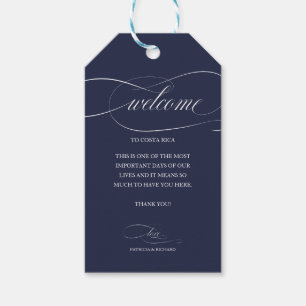 Etiqueta Para Presente Chic Azul Marinho Casamento Boas Vindas Obrigado
