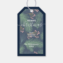 Etiqueta Para Presente Chic Berries e Branches Natal