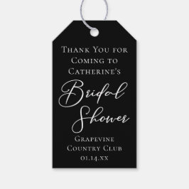 Etiqueta Para Presente Chic Black White Bridal Shower Personalized