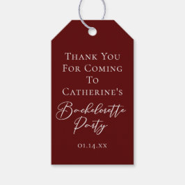 Etiqueta Para Presente Chic Burgundy Bachelorette Party Personalized