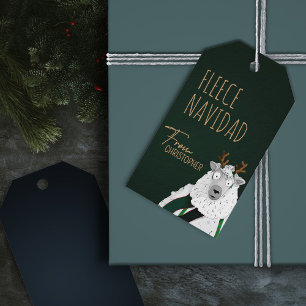 Etiqueta Para Presente Chic Engraçado Fleece Festivo Natal Verde Escuro O