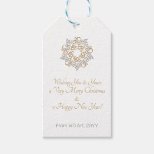 Etiqueta Para Presente Chic Felry Natal Dourado, Arte Silver Calliografia