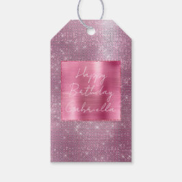 Etiqueta Para Presente Chic Girly Pink Glam Sparkle
