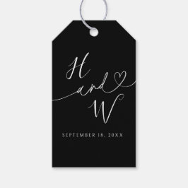 Etiqueta Para Presente Chic Heart Initials Wedding Gift Tags Favor Labels