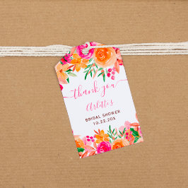 Etiqueta Para Presente Chic ousada flor de outono em aquarela para chá de