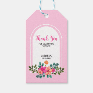 Etiqueta Para Presente Chic Primavera Flora Greenery Soft Pink Obrigado