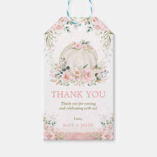 Etiqueta Para Presente Chic Pumpkin Pink Floral Baby Girl Favor De Aniver