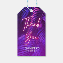 Etiqueta Para Presente Chic Purle Palm Leaf Birthday Gift Tag