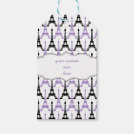 Etiqueta Para Presente Chic Purple Paris Eiffel Tower Party Gift Tags