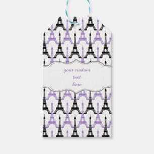 Etiqueta Para Presente Chic Purple Paris Eiffel Tower Party Gift Tags
