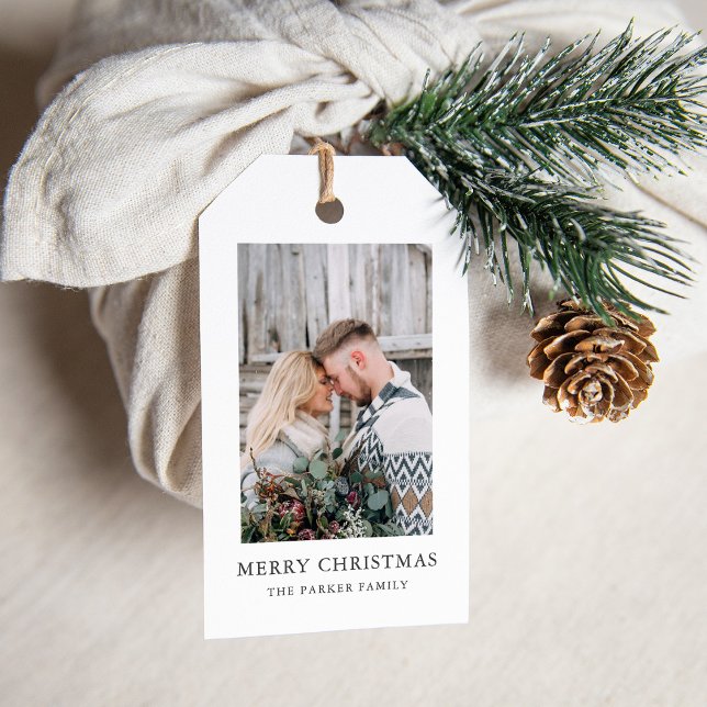 Etiqueta Para Presente Chic Russo | Férias de Natal (A simple and stylish photo gift tag for the holidays)