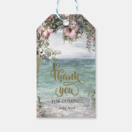 Etiqueta Para Presente Chic Tropical Flowers Ocean Obrigado