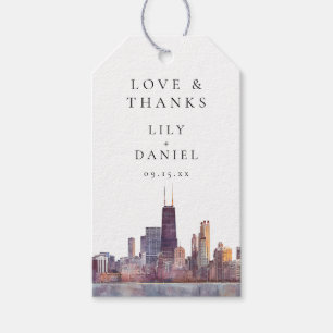 Etiqueta Para Presente Chicago Skyline Casamento Agradecimento