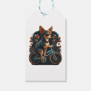 Etiqueta Para Presente Chihuahua Bicicleta Cachorro Ciclismo