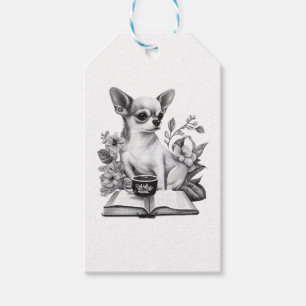 Etiqueta Para Presente Chihuahua Livro Café Chá Leitura
