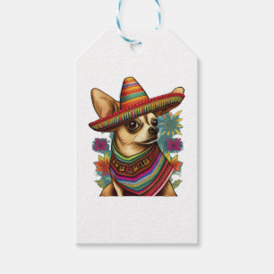 Etiqueta Para Presente Chihuahua Mexico Cinco de Mayo Funny Dog