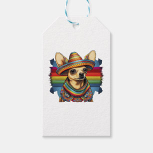 Etiqueta Para Presente Chihuahua Mexico Cinco de Mayo Funny Dog