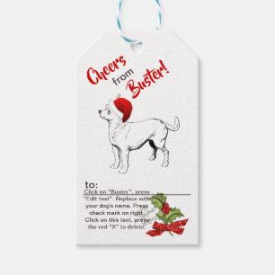 Etiqueta Para Presente Chihuahua Natal Azevinho Floco de Neve Personaliza