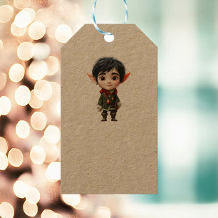 Etiqueta Para Presente Chill Boy Christmas Elf Kraft Gift Tags