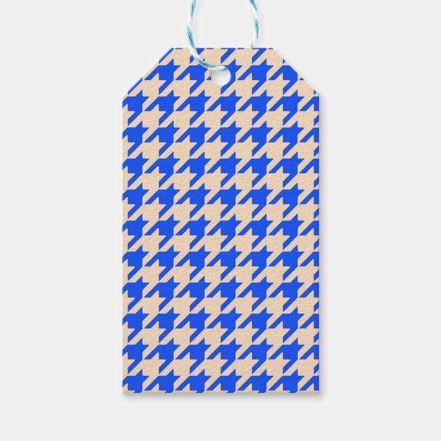 Etiqueta Para Presente China Blue Houndstooth (Frente)