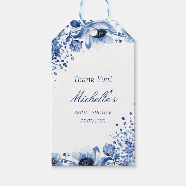 Etiqueta Para Presente Chinoiserie Asiática Light Blue Bridgerton (Frente)