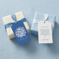 Chinoiserie azul floral empoeirado agradecimento f