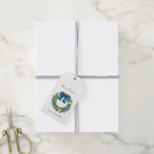 Etiqueta Para Presente Chinoiserie Christmas Wreath