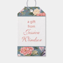 Etiqueta Para Presente Chinoiserie Floral Jade Egret