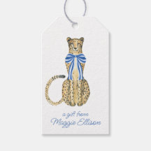 Chinoiserie Watercolor Arco Cheetah Gift Tags