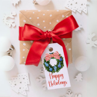 Etiqueta Para Presente Chinoiserie Wreath Holiday Gift Tags, Christmas Gi