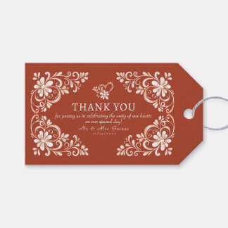 Etiqueta Para Presente Chique De Ferrugem Sunset Obrigado Tag De Presente