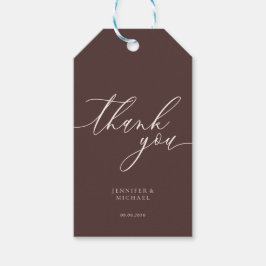 Etiqueta Para Presente Chocolate Brown Thank You Simple
