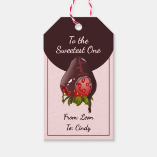 Etiqueta Para Presente Chocolate Dip Strawberry To the Sweetest One Pink