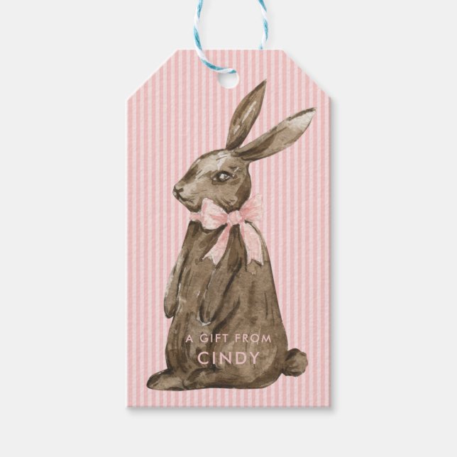 Etiqueta Para Presente Chocolate Easter Bunny (Frente)