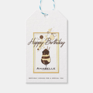 Etiqueta Para Presente Chocolate Elegante Vanilla Beber Aniversário