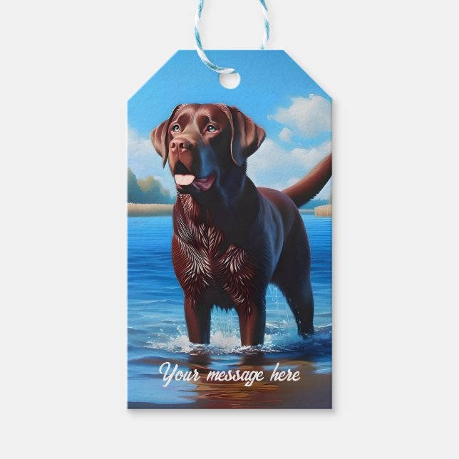 Etiqueta Para Presente Chocolate Labrador e Blue Lake (Frente)