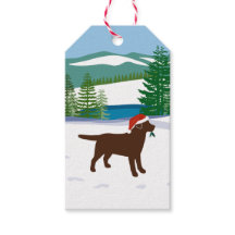 Chocolate Labrador Natal Evergreen Santa Hat